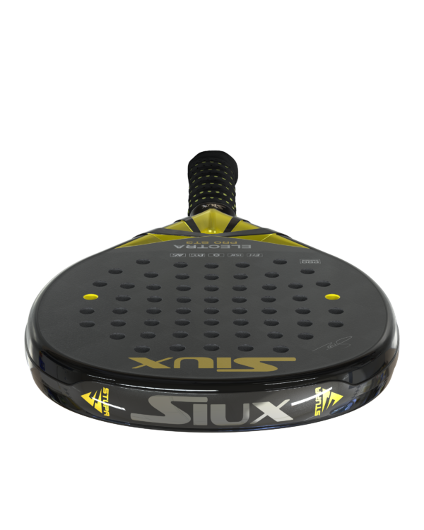 a paddle with a black and yellow design